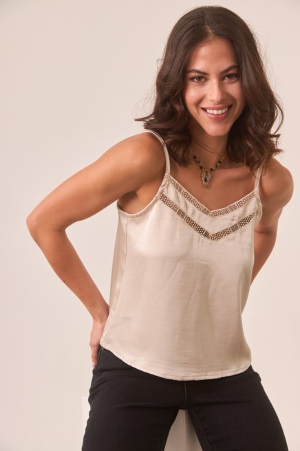 TOP LENCERO SATINADO IVORY