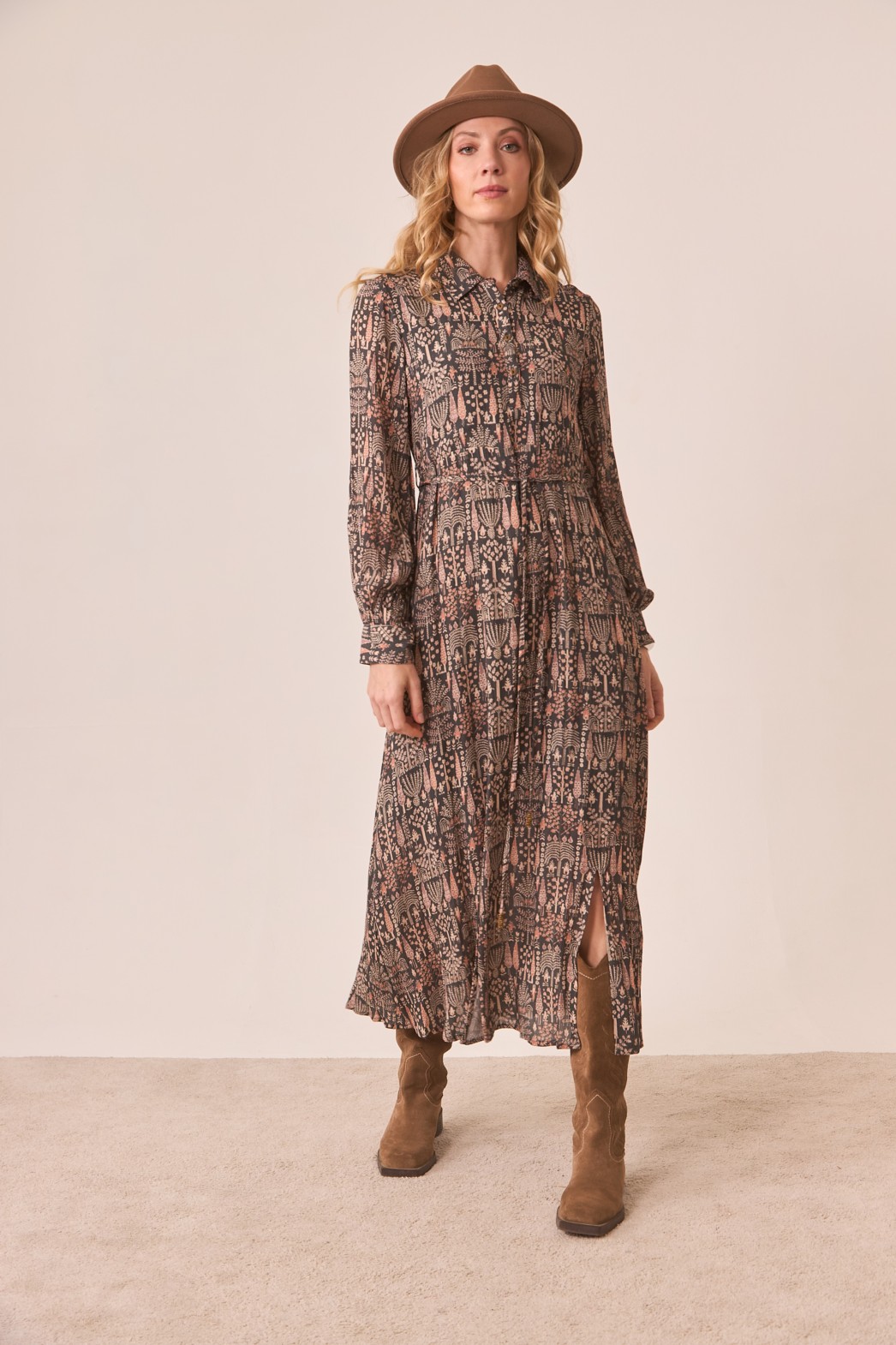 PRINTED SHIRT DRESS
