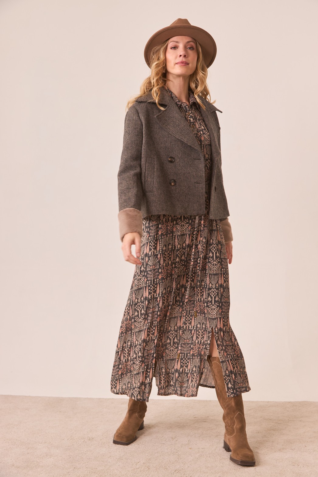 PRINTED SHIRT DRESS