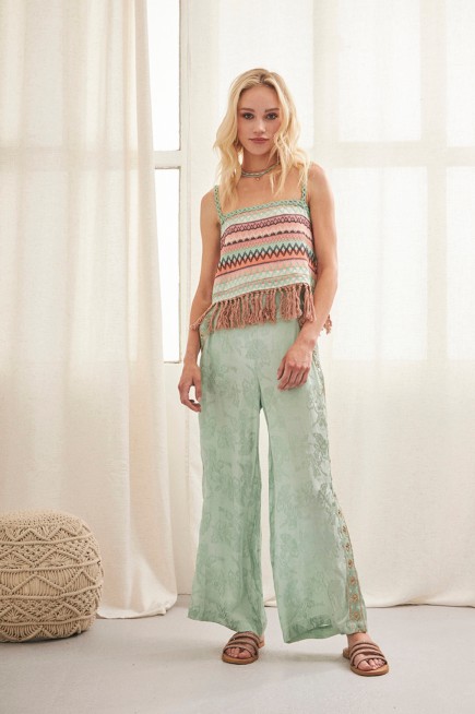 LOOSE TROUSERS SIDE EMBROIDERY