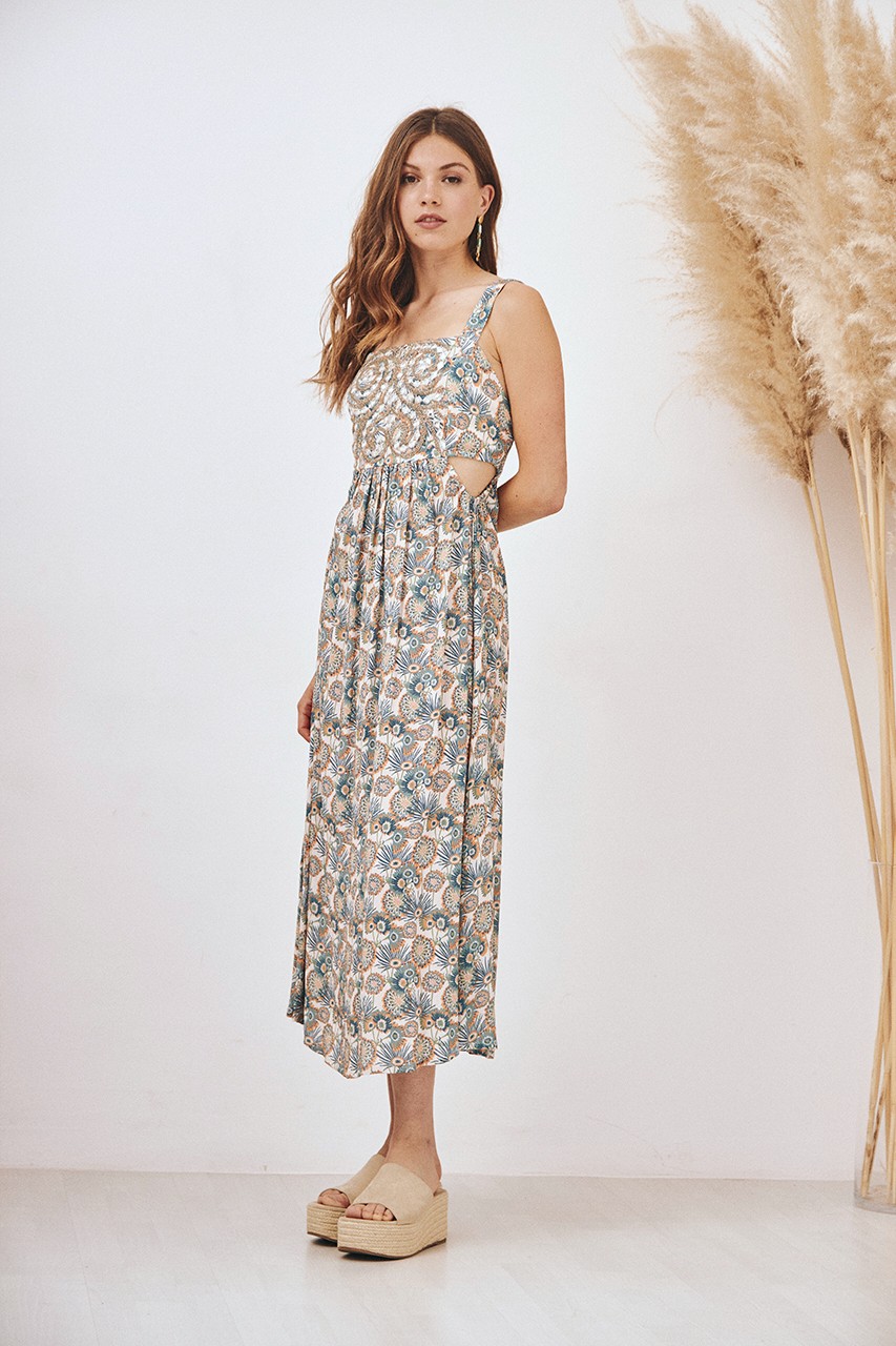 VESTIDO FLORES ESPEJOS