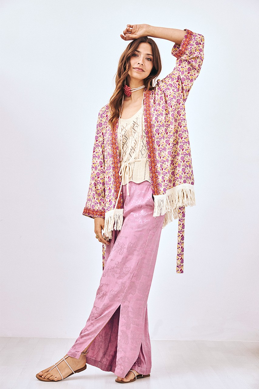 FLOWING JACQUARD PANTS