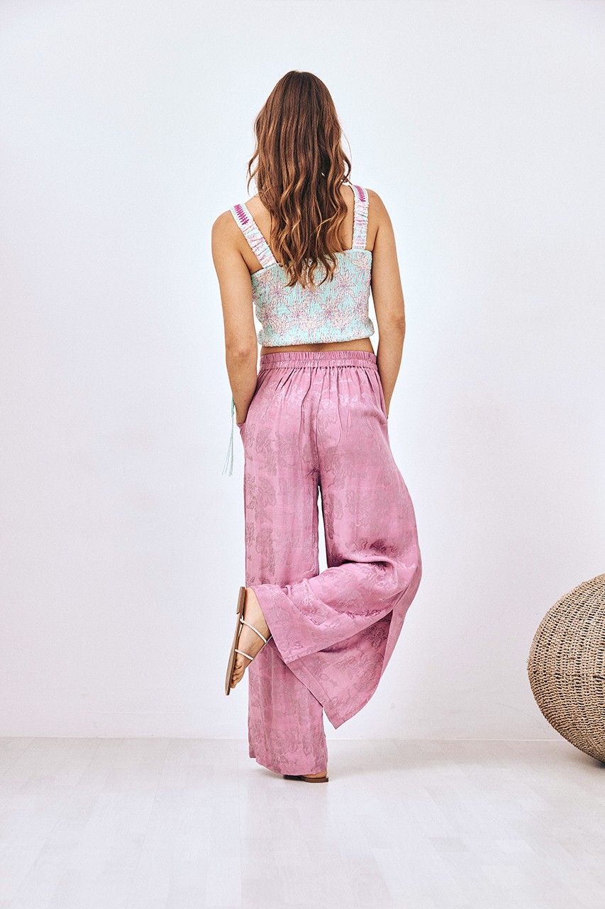 FLOWING JACQUARD PANTS