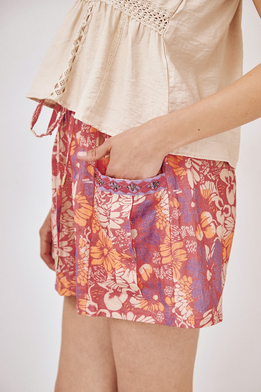 EMBROIDERED PRINTED SHORTS 3