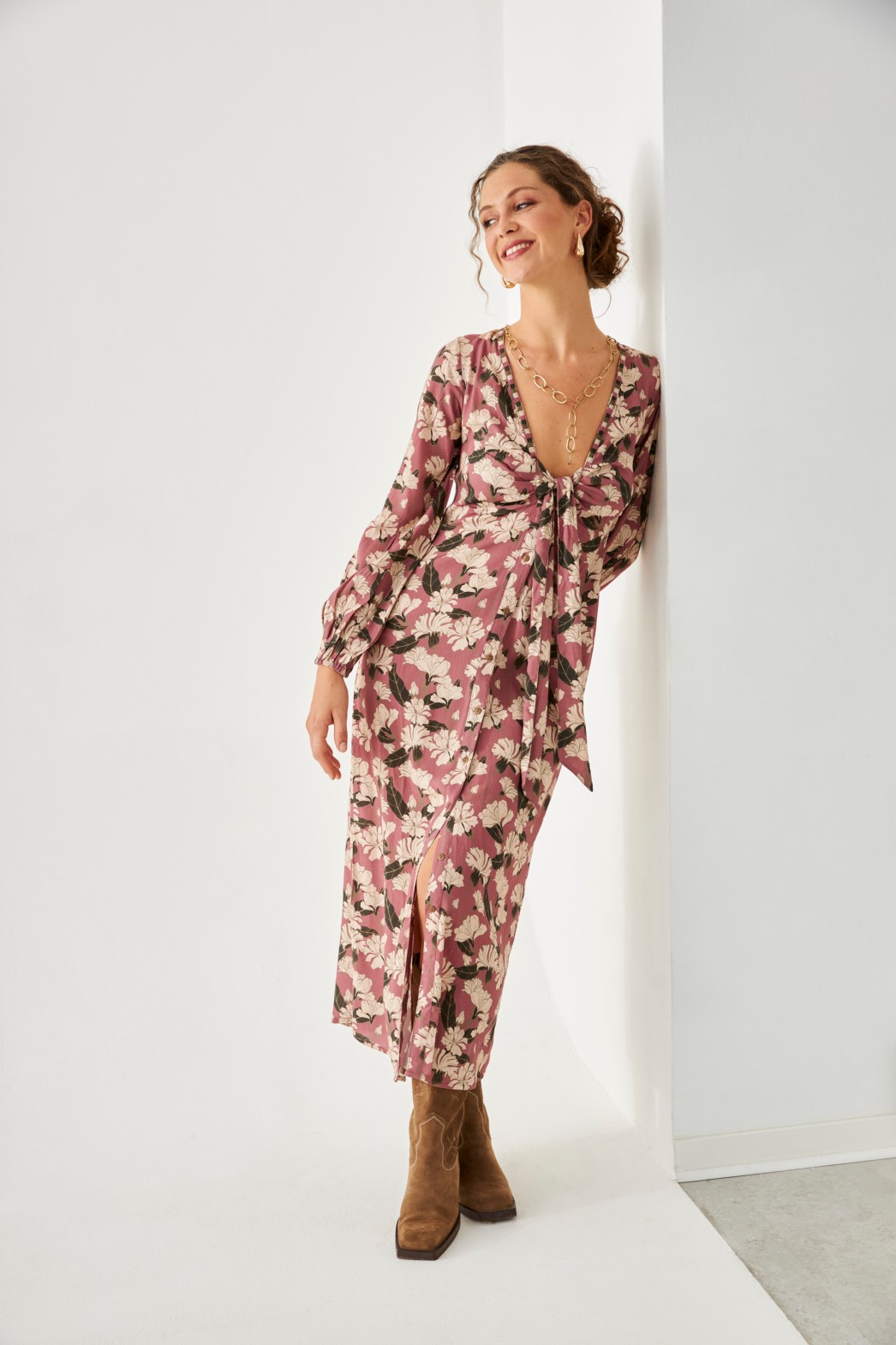 VESTIDO BOTONES FLORAL