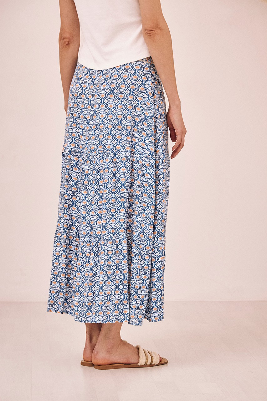 FALDA PAREO MIDI ESTAMPADA