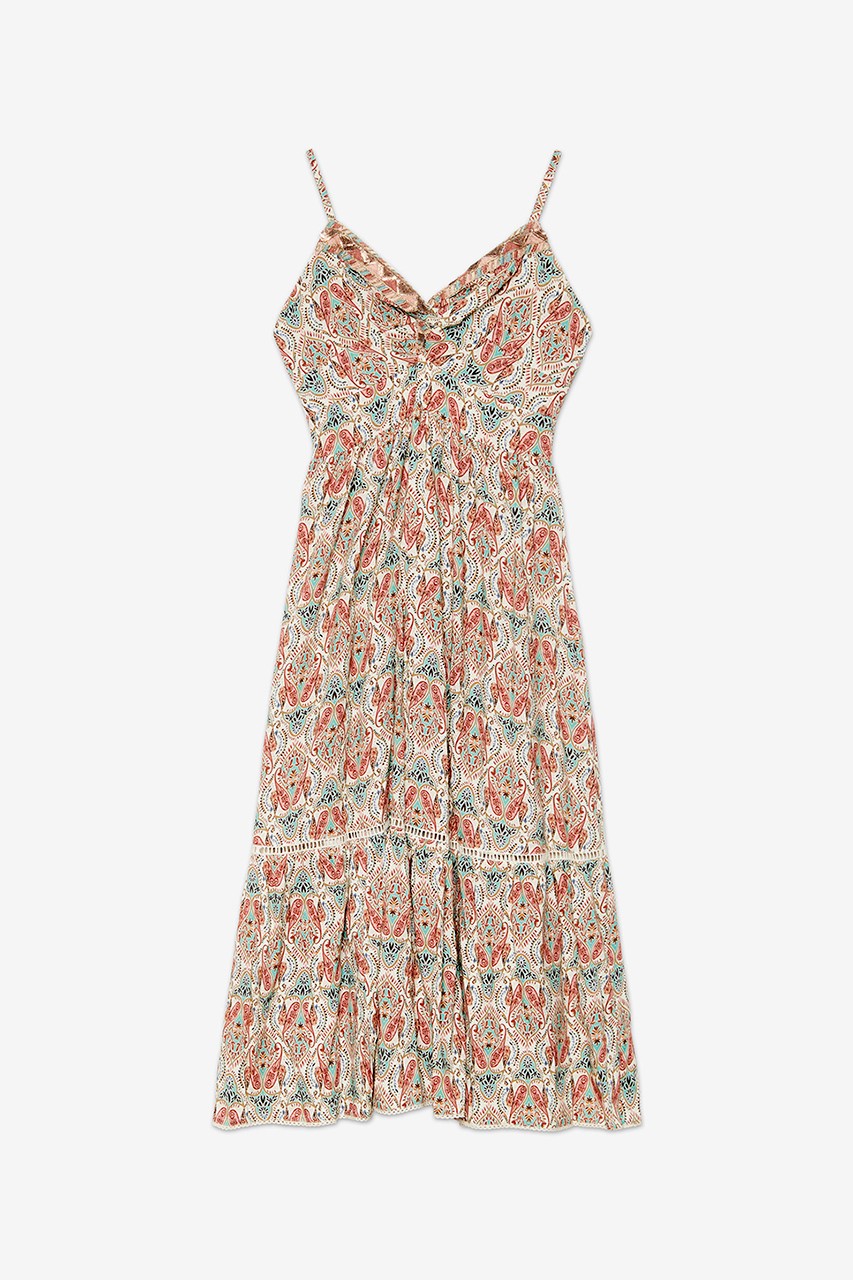 LONG PAISLEY PRINT DRESS 5