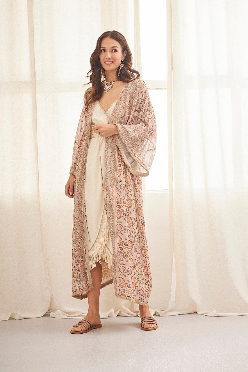 LONG FRINGED KIMONO