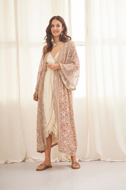 LONG FRINGED KIMONO