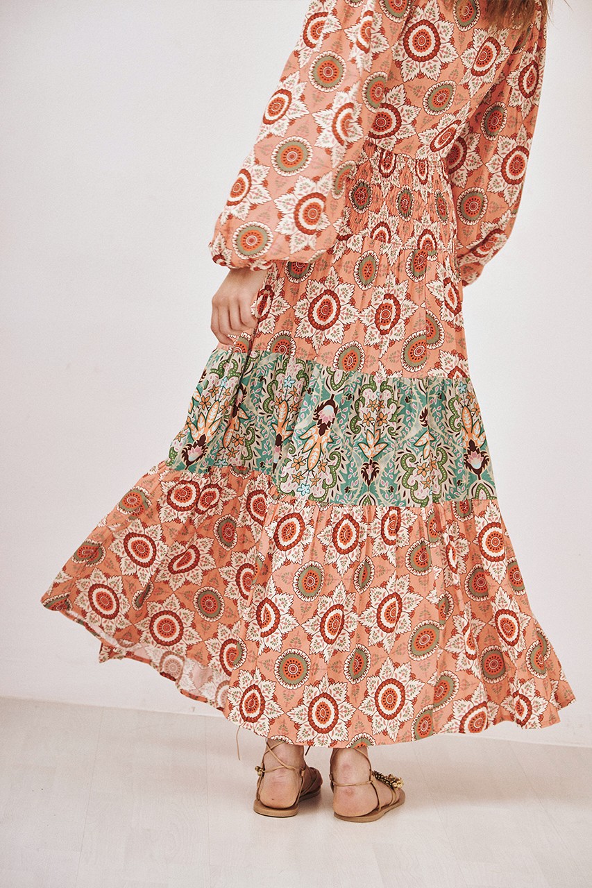 LONG SKIRT WITH MIXED PRINTS 3