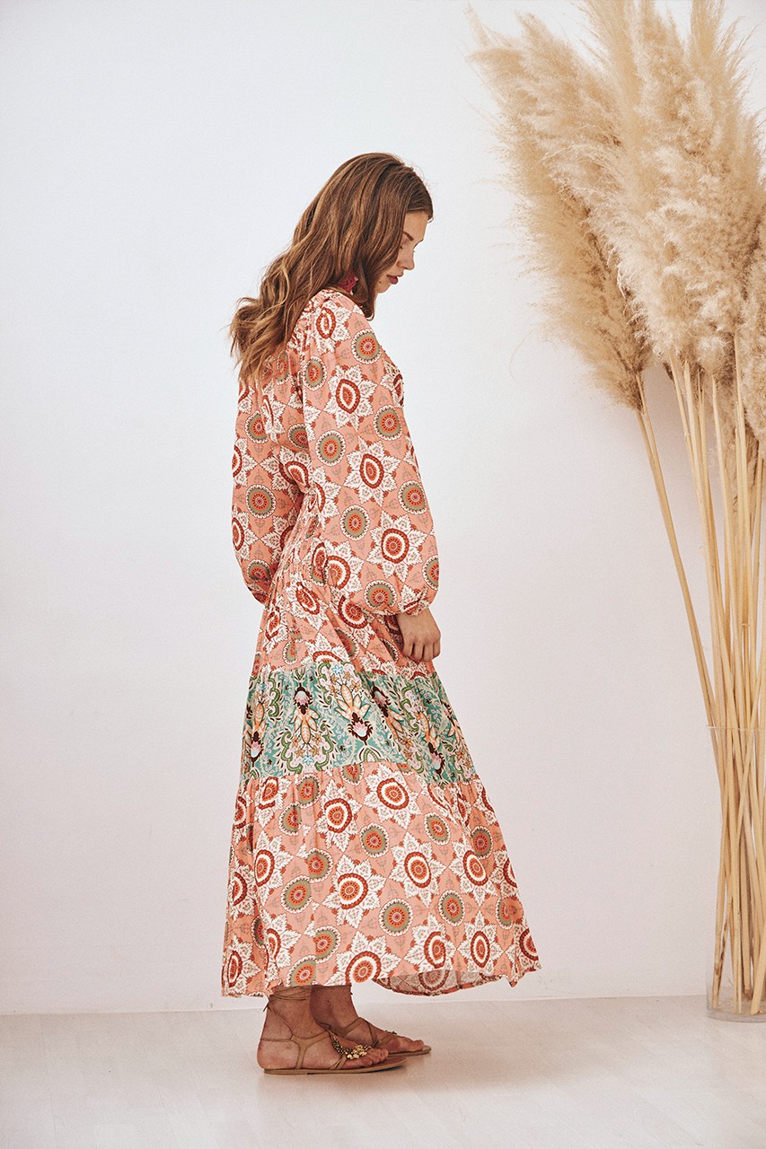 LONG SKIRT WITH MIXED PRINTS 4