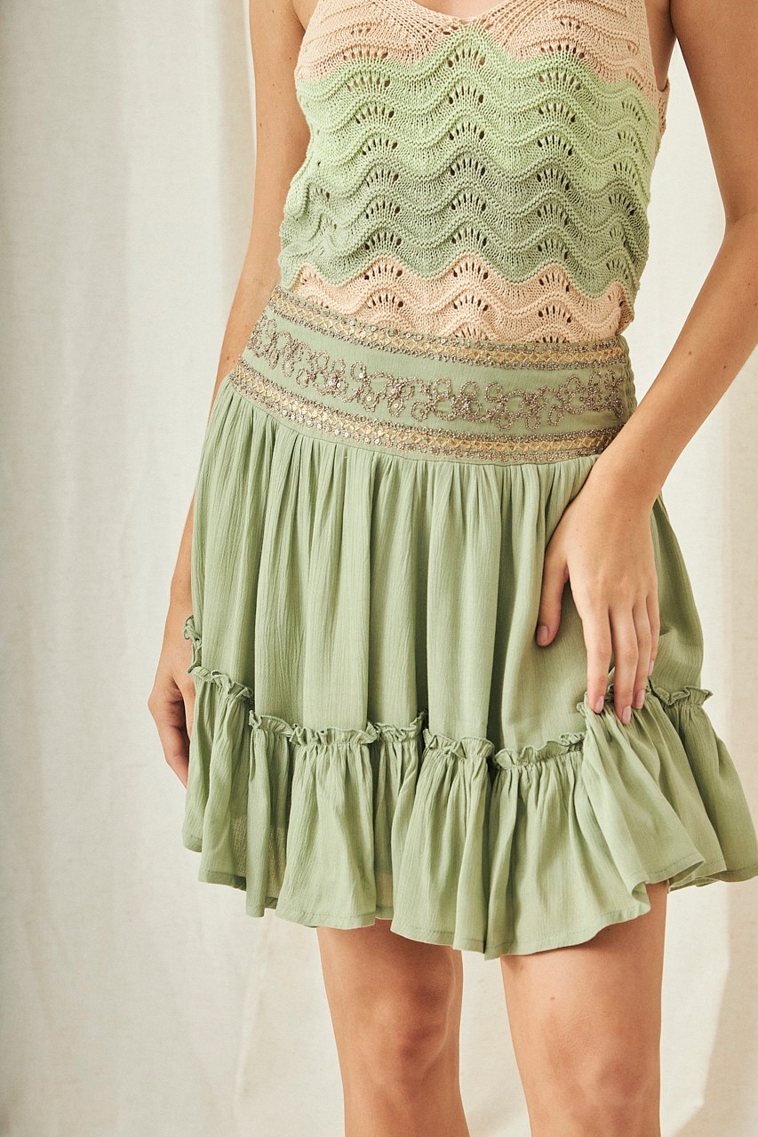 SHORT EMBROIDERED SKIRT 1