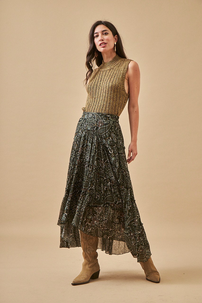 Asymmetrical clearance skirt floral