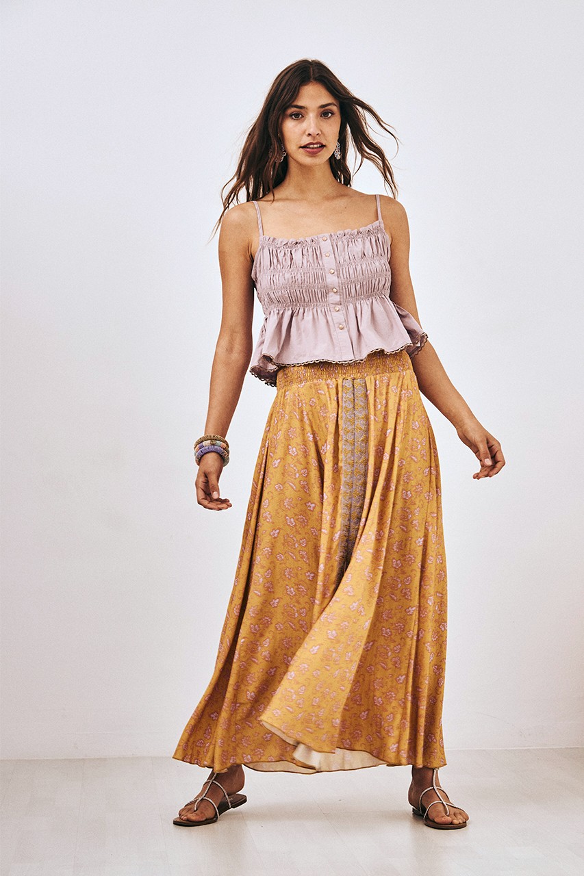 LEAVES SLIT SKIRT 1