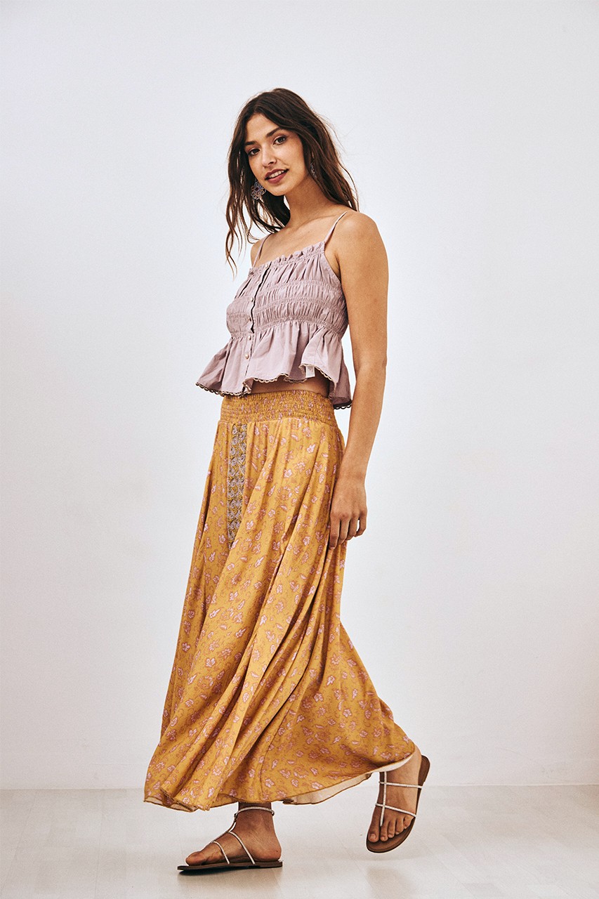 LEAVES SLIT SKIRT 2