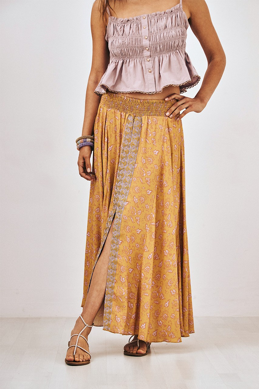LEAVES SLIT SKIRT 4