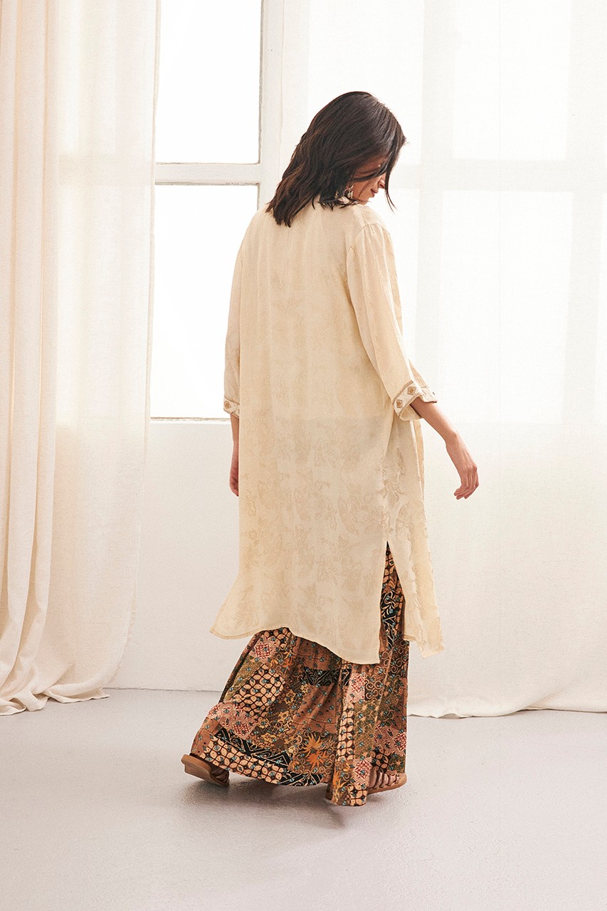 EMBROIDERED MIDI KIMONO