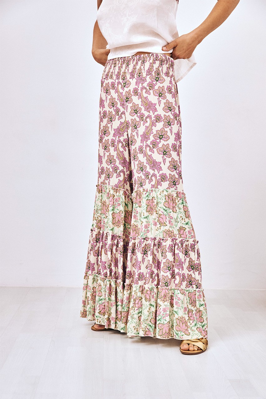 MIX PRINTS FLOWING PANTS
