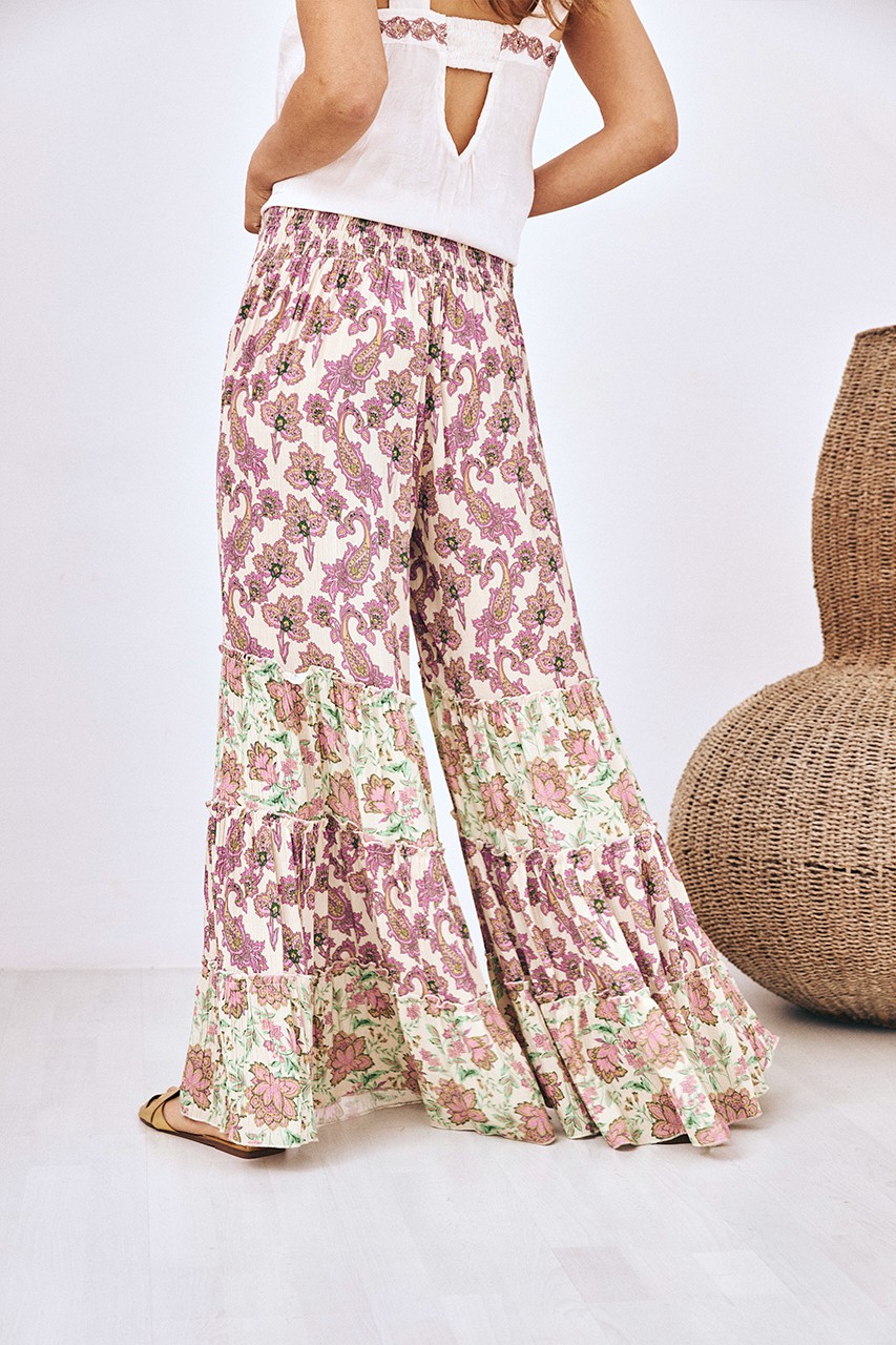 MIX PRINTS FLOWING PANTS