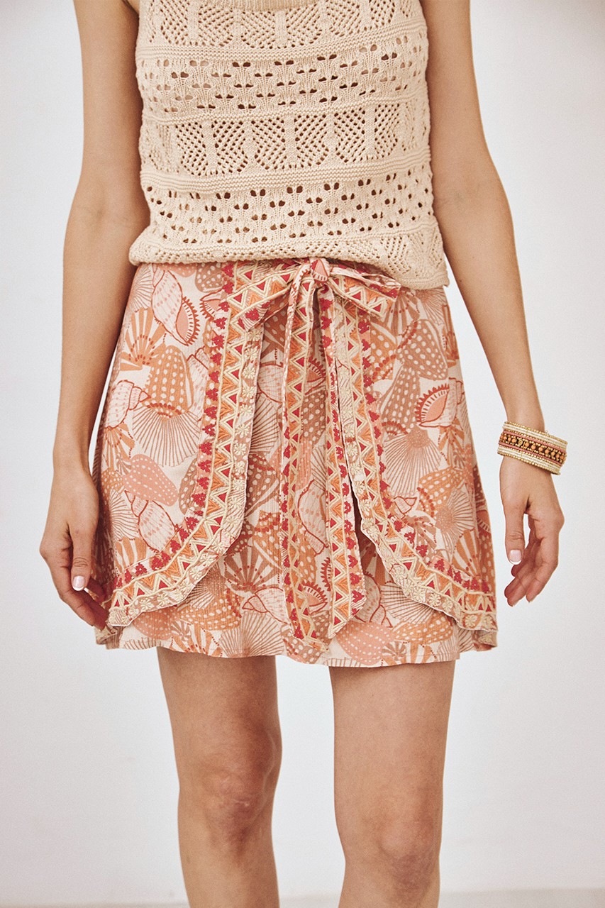 PRINTED MINI PAREO SKIRT 1