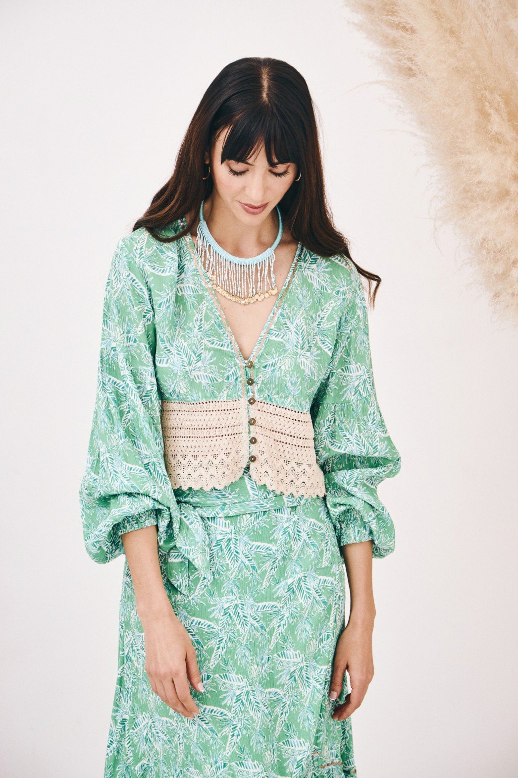 CROCHET LEAVES BLOUSE 4