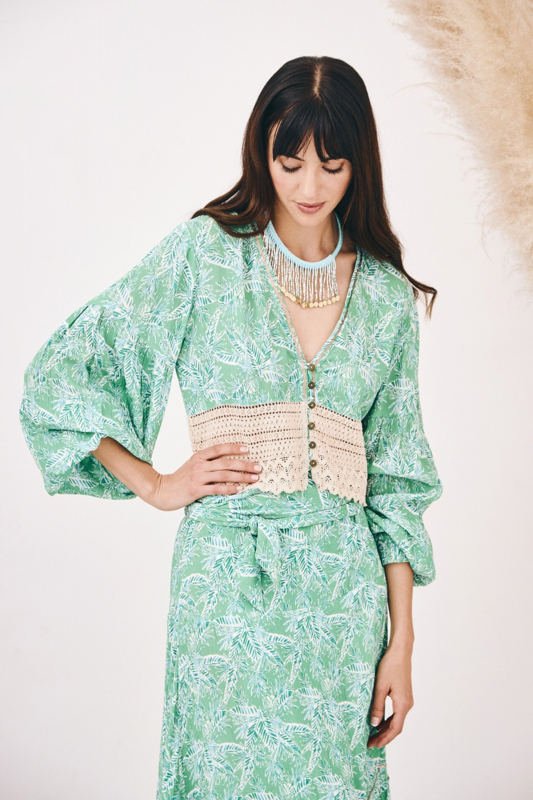 CROCHET LEAVES BLOUSE