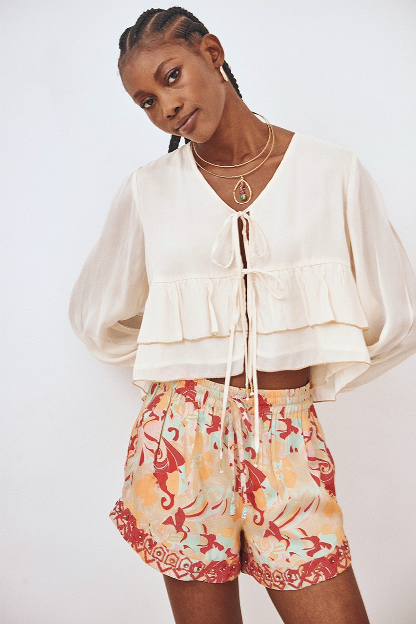 BLUSA LAZOS VOLANTES