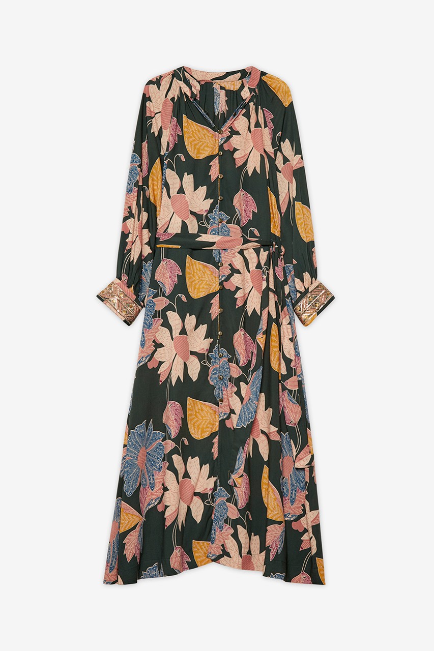 FLORAL PRINT SHIRT DRESS