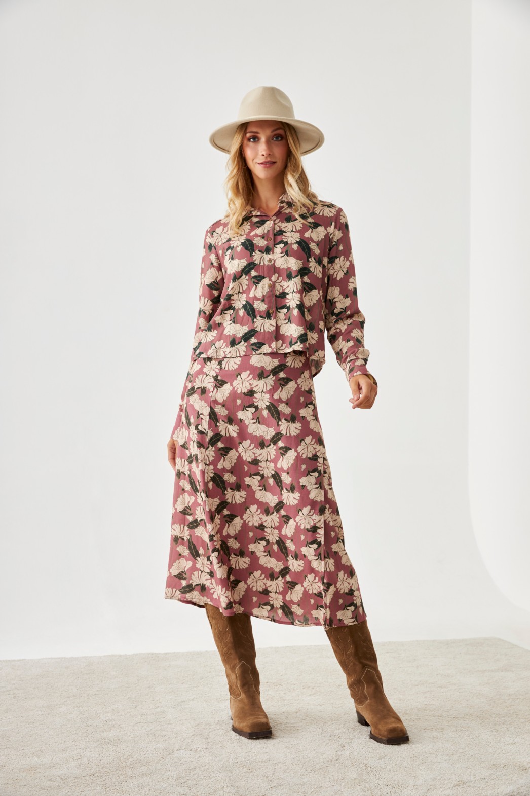 FLORAL MIDI SKIRT