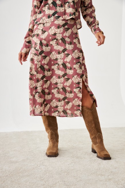 FLORAL MIDI SKIRT