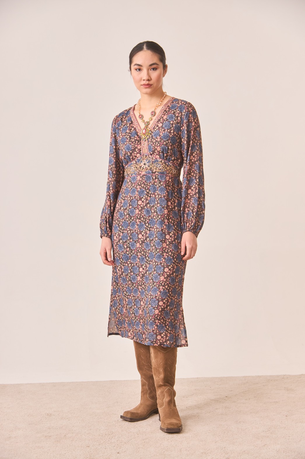 ENBROIDERY FLOWERS DRESS