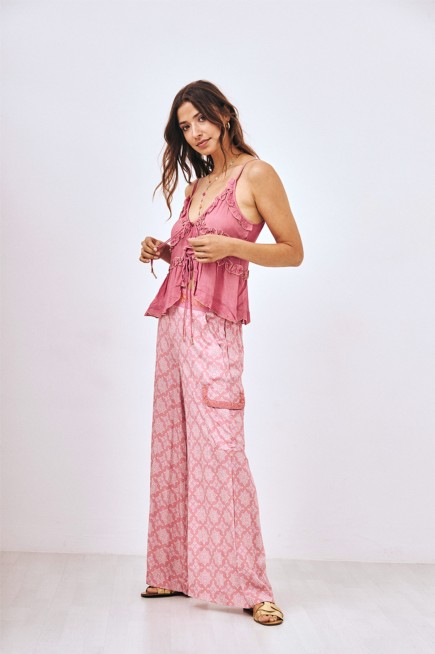 TOP VOLANTES ROSA