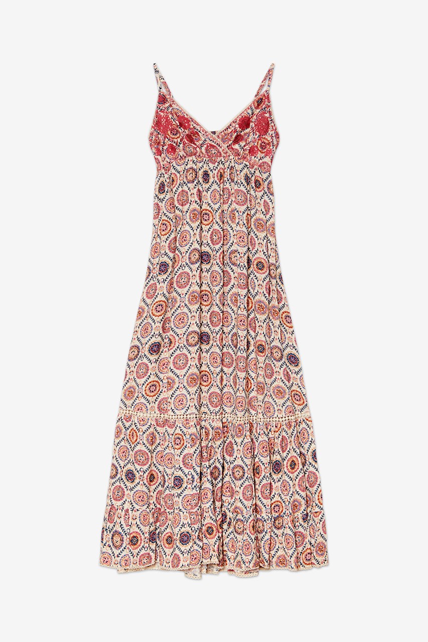 LONG EMBROIDERED PRINTED DRESS 5