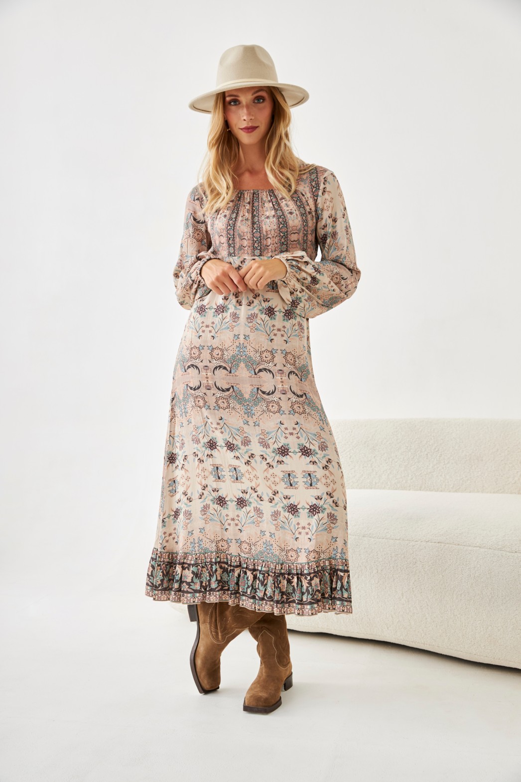 LONG MODAL PRINTED DRESS 3