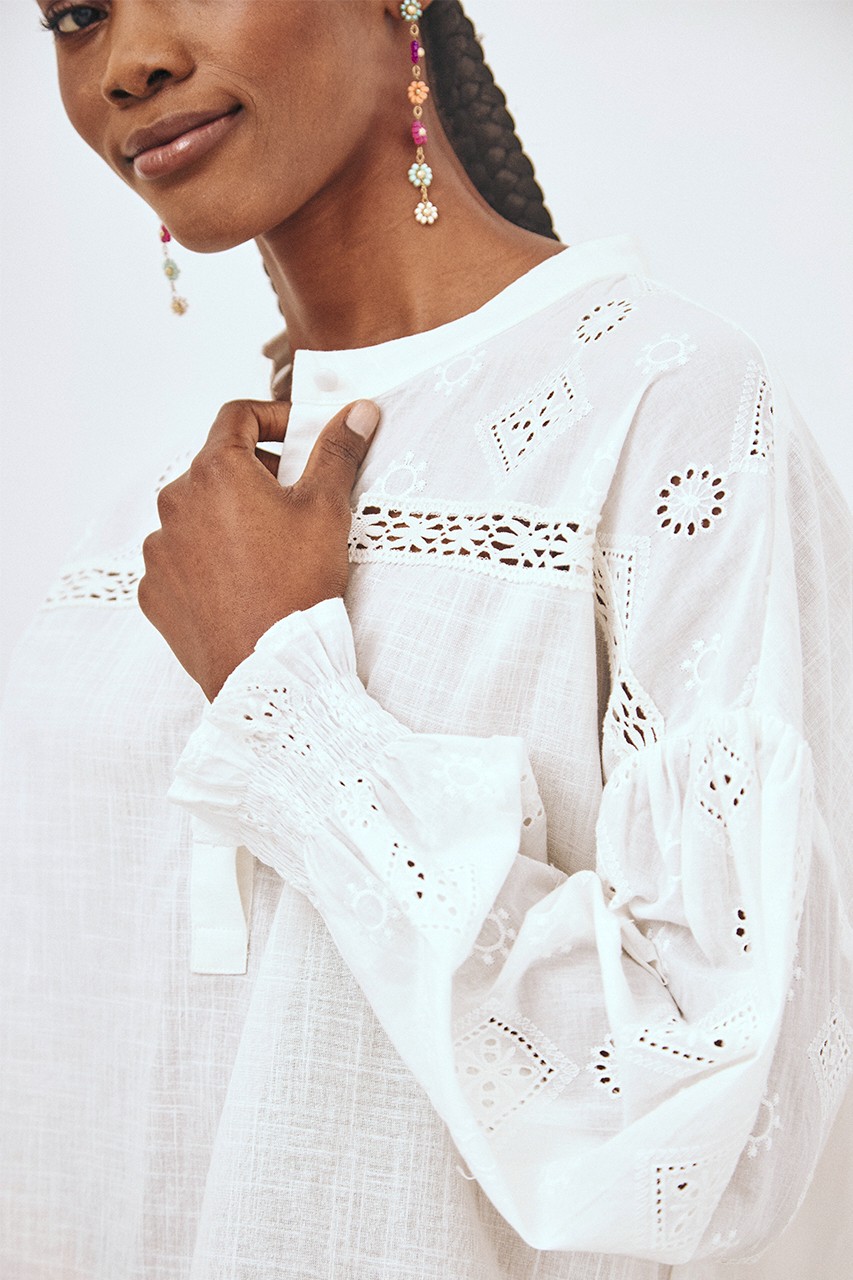 ROMANTIC JACQUARD BLOUSE