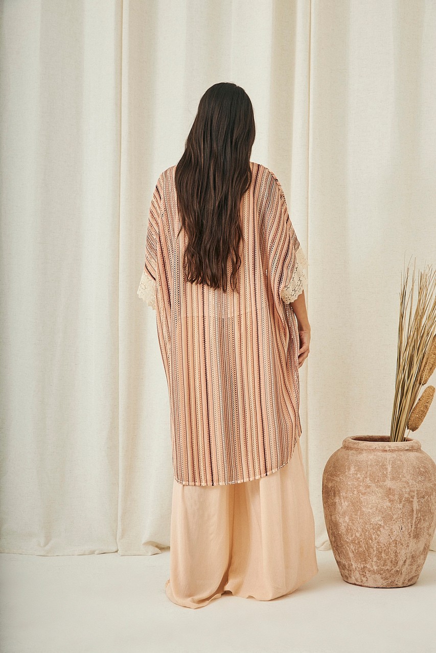 LONG STRIPED KIMONO