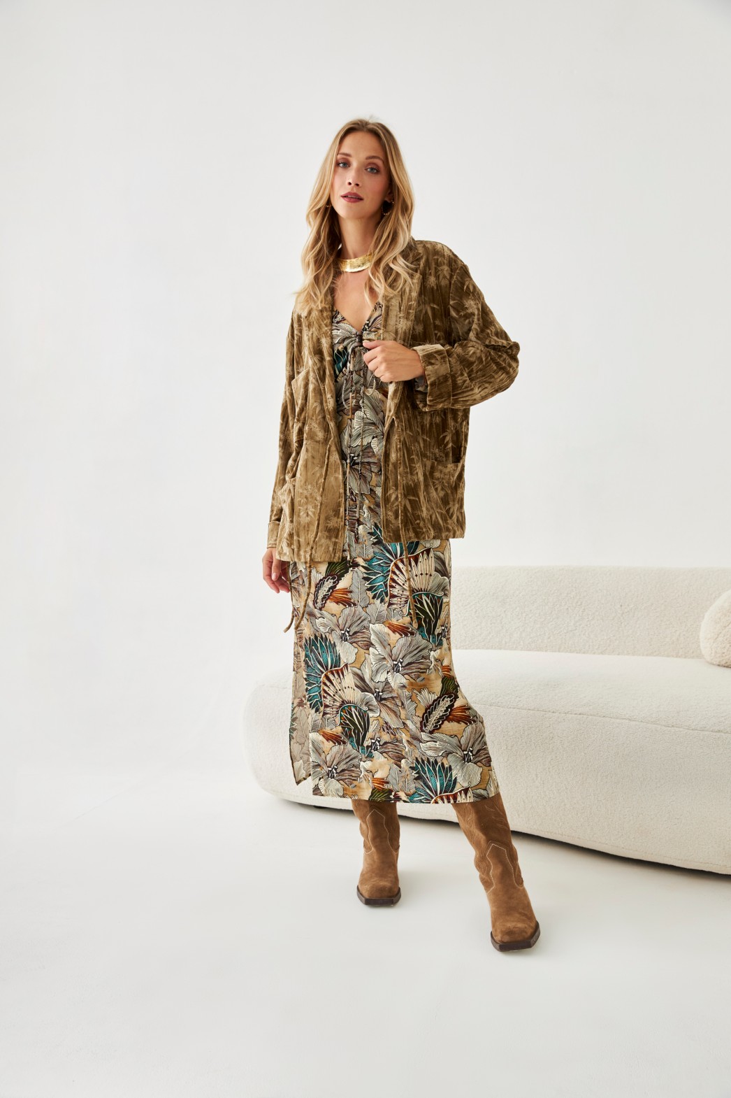 CHAQUETA CRUZADA TIRAS ATAR TERCIOPELO PALMERITAS 2