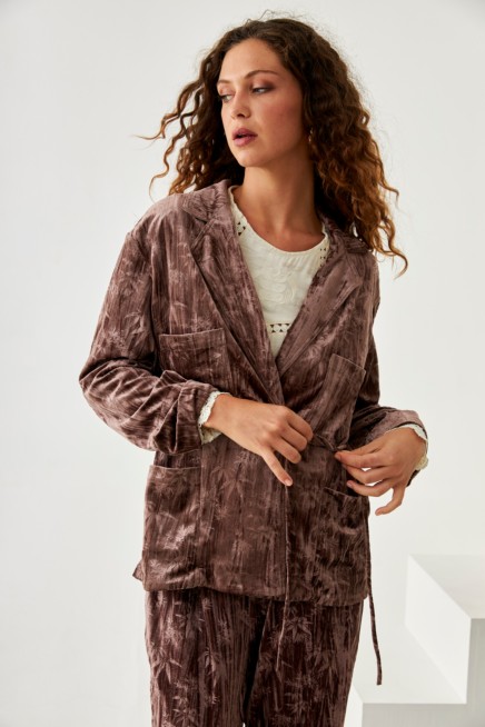 PALM TREES WRAPPED VELVET JACKET