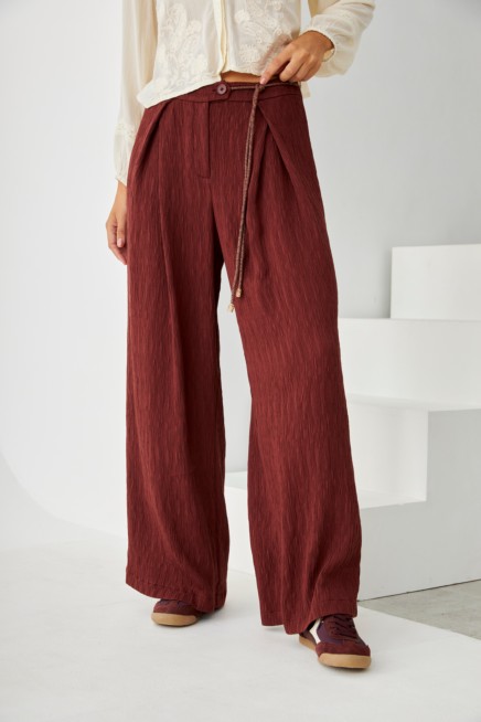 PALAZZO PANTS PLEATED FABRIC