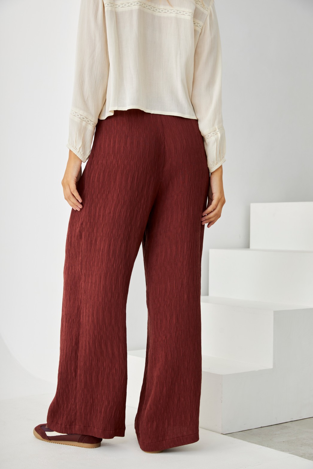 PALAZZO PANTS PLEATED FABRIC 1