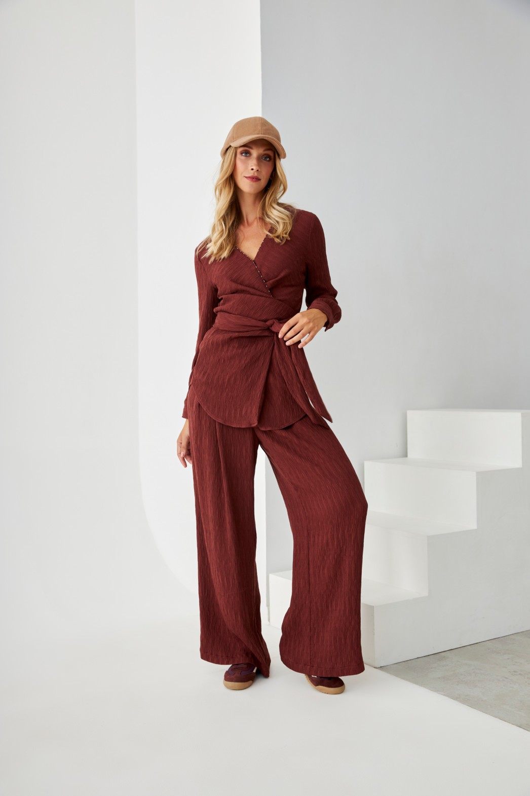 PALAZZO PANTS PLEATED FABRIC 3