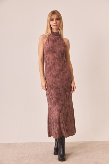 VESTIDO HALTER TIE-DYE LÚREX
