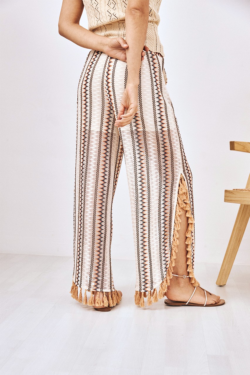 POMPOM TRIMMED PANTS