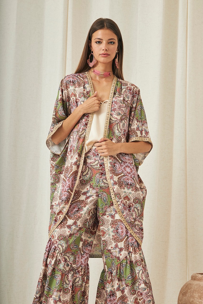 PAISLEY PRINT KIMONO