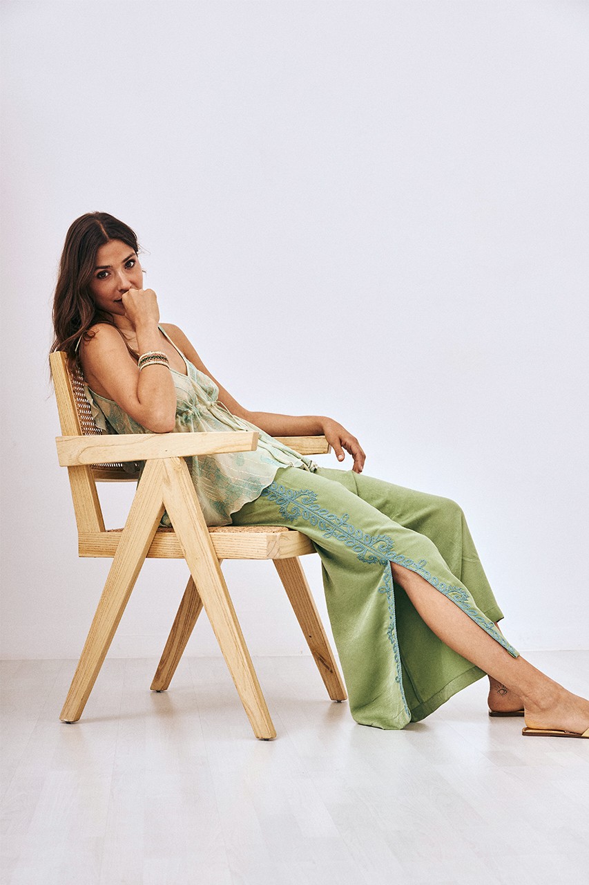 EMBROIDERED FILIGREE PANTS