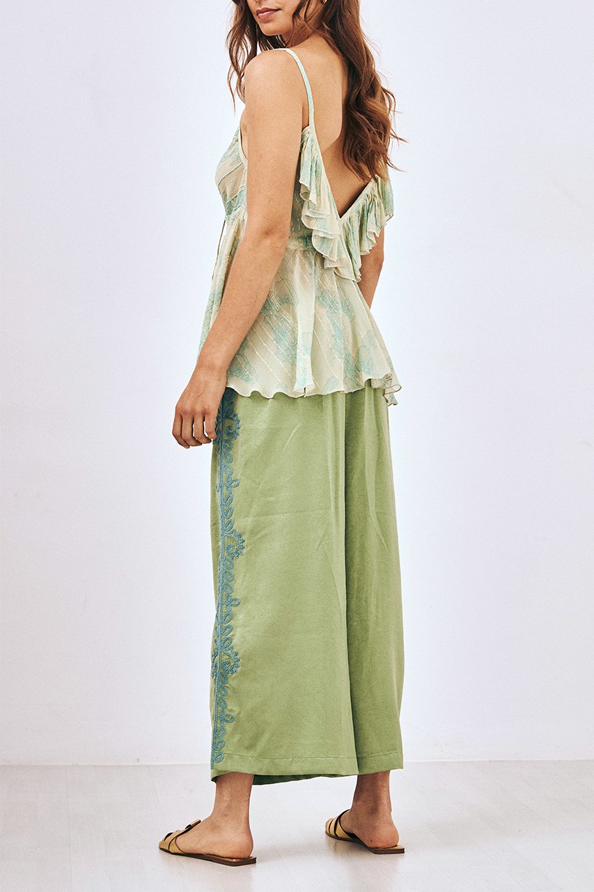 EMBROIDERED FILIGREE PANTS