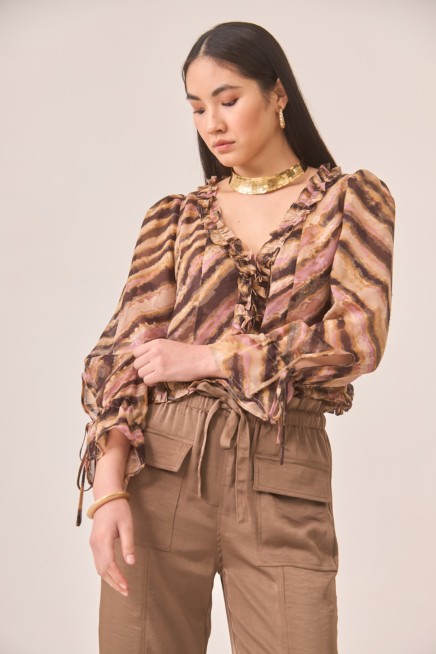BLUSA VOLANTE ANIMAL PRINT