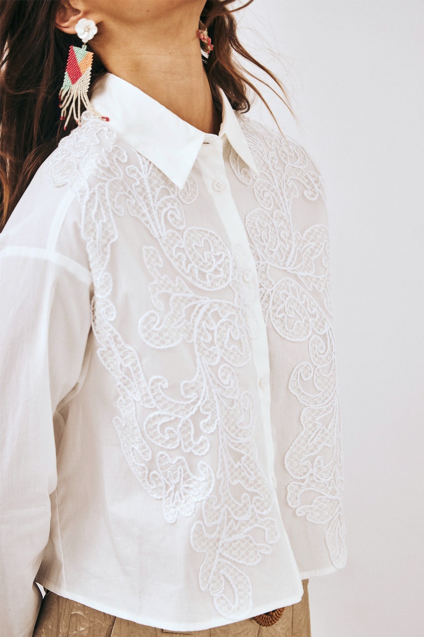 CAMISA FILIGRANA TUL BORDADO