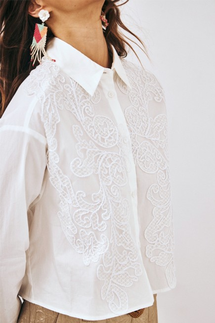 CAMISA FILIGRANA TUL BORDADO