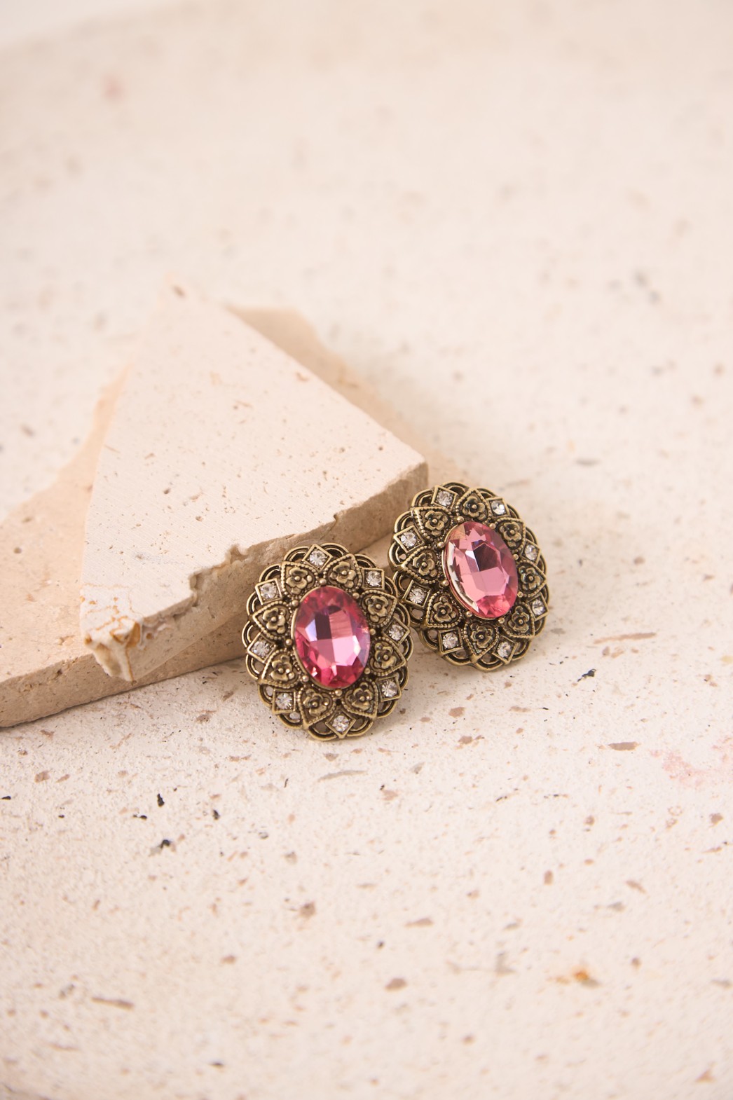 PENDIENTES PIEDRA ROSA